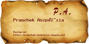 Praschek Aszpázia névjegykártya